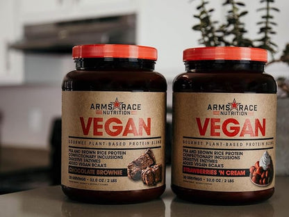 Arms Race Nutrition Vegan Gourmet Plant-Based Protein Blend - 32 oz. (2 lbs) (Chocolate Brownie)