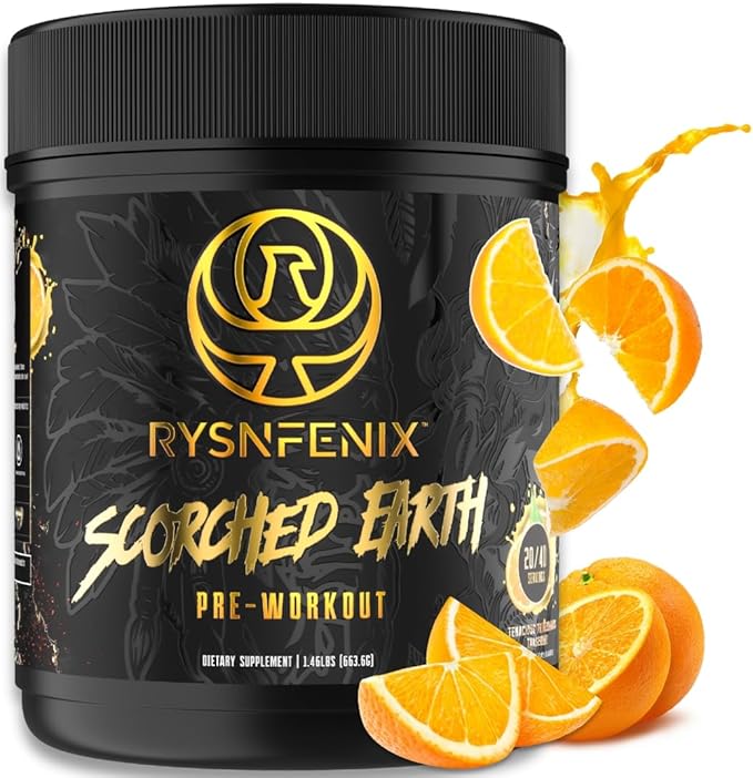 Scorched Earth Pre Workout Powder - Energy & Focus with Dual-Source Caffeine, Nootropics | Pumps from Citrulline, Beta Alanine, Nitrosigine®, GlycerPump™ (Tangerine)