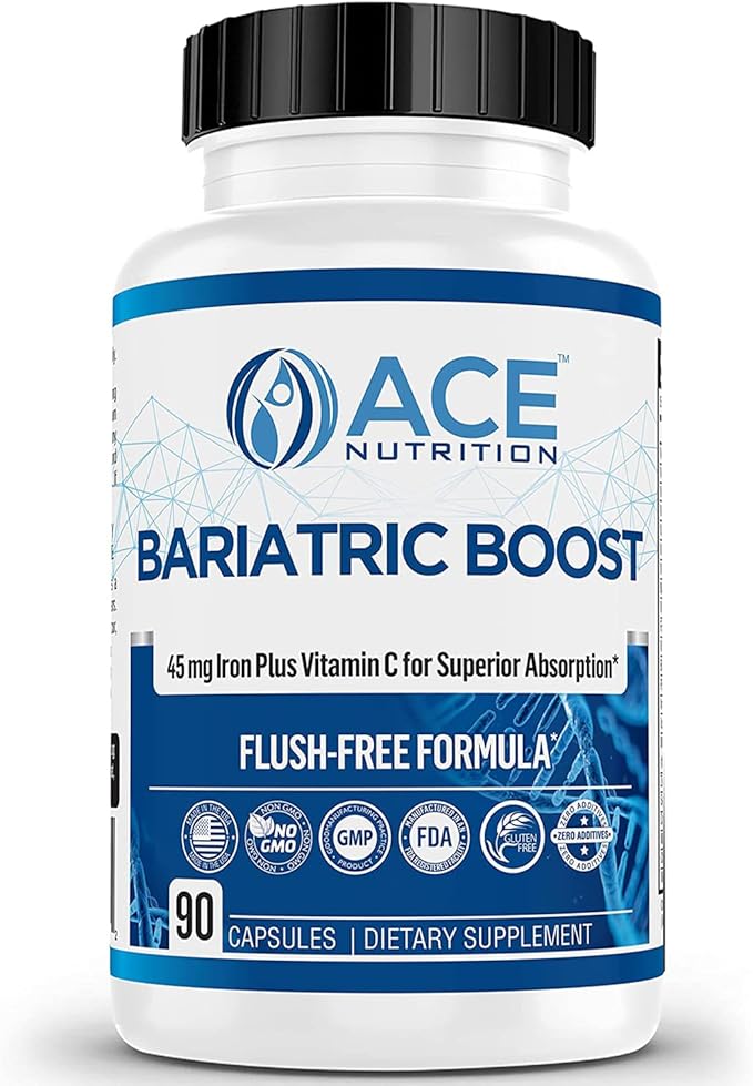 Bariatric Boost One-A-Day Multivitamin 90 Day Supply with 45mg Iron Post Gastric Bypass Sleeve Surgery | Non-GMO, Gluten Free, Bariatric Multivitamin Made in USA |