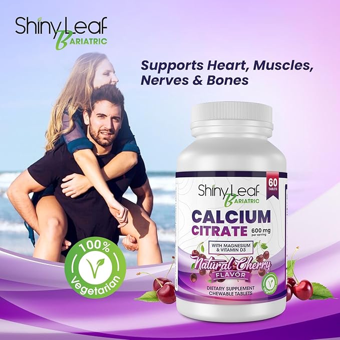 Bariatric Multivitamin with Iron Once-a-Day and Cherry Chewable Calcium Citrate for Post Bariatric Surgery Including Gastric Bypass and Sleeve (1 Month)