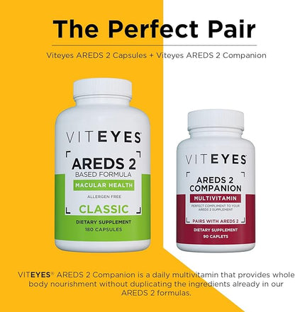 Viteyes AREDS 2 Capsules and Viteyes Multivitamin AREDS 2 Companion, Single Daily Dose Eye Vitamins, 3 Month Supply
