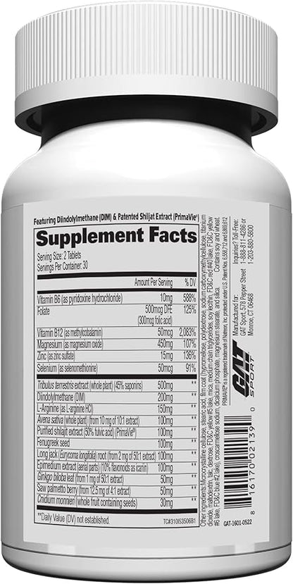 GAT SPORT Testrol Gold ES, Tribulus, DIM, Zinc, Longjack, Fenugreek, Saw Palmetto, Estrogen Balance, 60 Tablets