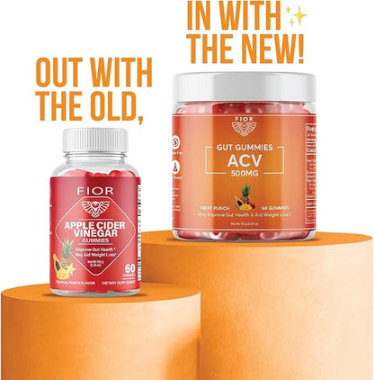 FIOR ACV Detox and Cleanse Gummy (Fruit Punch, 120)