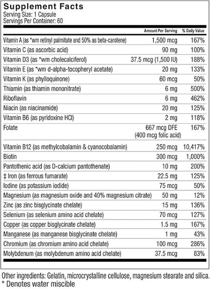Celebrate Vitamins Multi-Complete, 45mg Iron – Daily Bariatric Multivitamin for Sleeve Gastrectomy and Gastric Bypass Surgery Patients – Essential Vitamins & Minerals (60 Capsules)