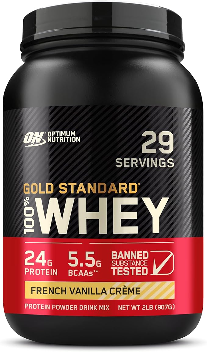 Optimum Nutrition Gold Standard 100% Whey Protein Powder, French Vanilla Creme, 2 Pound (Packaging May Vary)