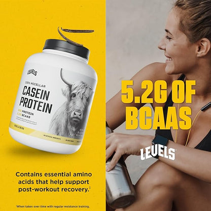 Levels 100% Micellar Casein Protein, Hormone Free, Vanilla Bean, 4LB