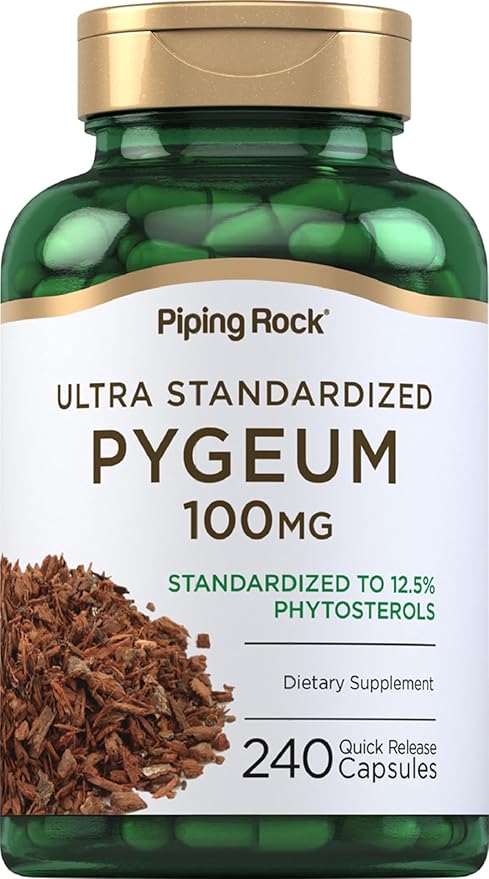 Piping Rock Pygeum Supplement 100mg | 240 Count | Standardized Extract | Non-GMO, Gluten Free