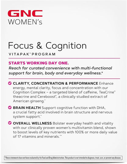 GNC Women's Focus & Cognition Vitapak Program (30 Servings)
