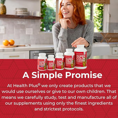 Health Plus Super Colon Cleanse, 12 oz Powder, 68 Servings - Natural Detox, Digestive Constipation Relief, Gentle Gut Cleanse with Psyllium Husk & Senna Leaf