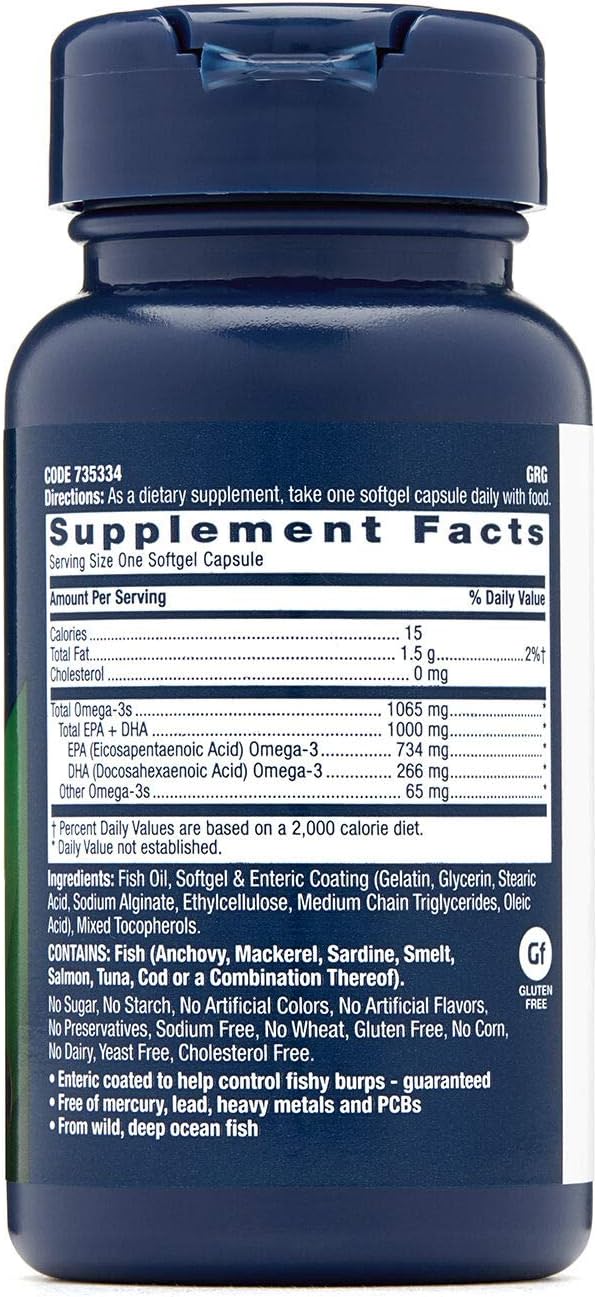 GNC Triple Strength Omega 3 Fish Oil 1000mg, 30 Count, Supports Joint, Skin, Eye, and Heart Health
