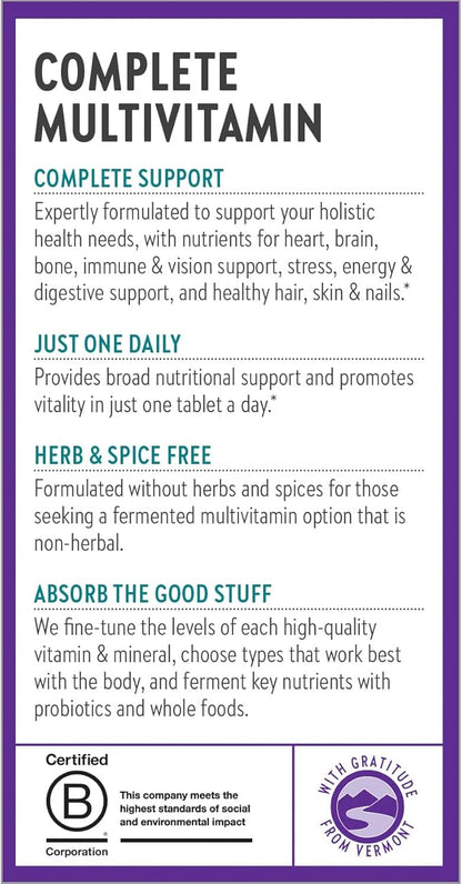 New Chapter One Daily Multivitamin for Immune, Energy & Stress Support, 20+ Nutrients Fermented with Probiotics & Whole Foods, Made with Organic Vegetables - 72 ct