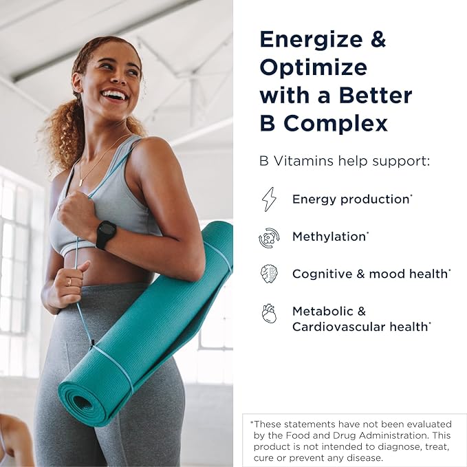 Designs for Health Methylated Vitamin B Complex - Vitamin B Supplements with B12 Vitamins, B1, B3, Niacin, B6, Folate & Biotin - Methylated Multivitamin for Metabolic + Heart Health (120 Capsules)