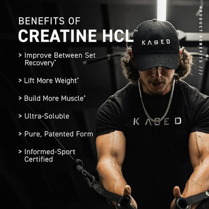 Kaged Creatine HCl Powder | Lemon Lime | Muscle Building and Recovery Supplement | Patented Formula | Highly Soluble Powder | 75 Servings