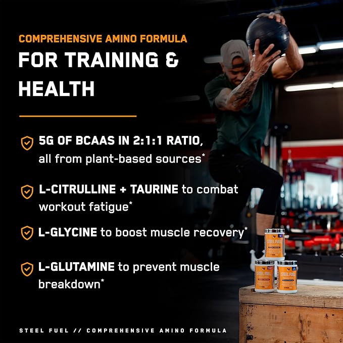 SteelFit Steel Fuel BCAA + Electrolyte Powder | Sugar-Free 2:1:1 Amino Acids Formula | Apple Pear, 30 Servings | No Crash Workout Hydration, Muscle Growth & Recovery