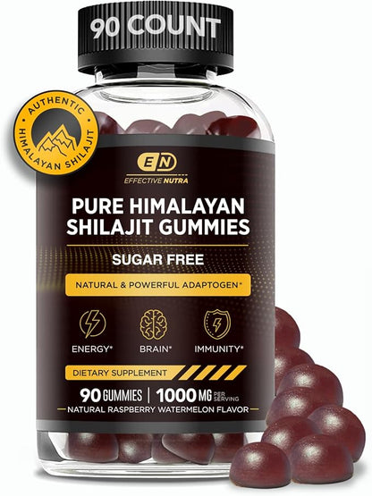 Shilajit Gummies – Pure Himalayan Shilajit for Men & Women, Energy, Brain Health, Immunity Support, Sugar-Free, 90 Gummies (45-Day Supply)
