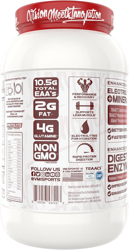 VMI Sports | Protolyte Whey Isolate Protein Powder | Low-Calorie 100% Whey Protein Isolate | Non-GMO Low Sugar Lactose Free and Gluten Free