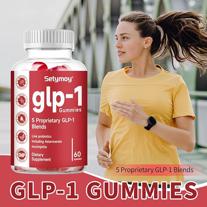 GLP-1 Supplement Gummies with Akkermansia Probiotic, Berberine, GLP 1 Probiotic Gummy for Women and Men 60 Gummies