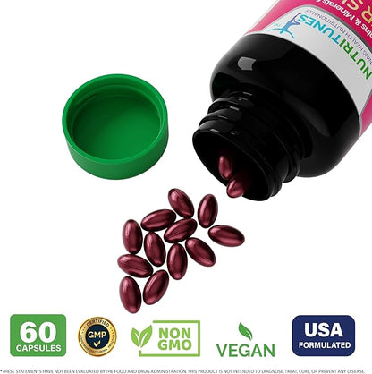 Hair, Skin, & Nails Multivitamins & Minerals - Biotin, Folate, Vitamin C, D3, E B-6 & B-12 Supports Hair, Skin, & Nail Health - Non-GMO, GMP-Certified (120 Softgel Capsules)