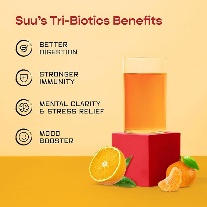 Gut Health Tribiotic Drink Mix - Postbiotics, Prebiotics and Probiotics - High Fiber - Gut Health for Men & Gut Health for Women - Probiotics for Women & Probiotics for Men - 30 Servings Tangerine