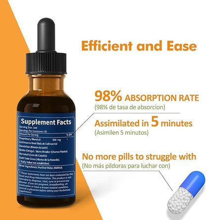 Collinsonia (Stone Root) Drops for Urinary Tract Health, Natural Herbal Formula Supplement w/Stone Breaker Chanca Piedra Extract Support Kidney Stones Dissolver & Detox Cleanse. 2oz