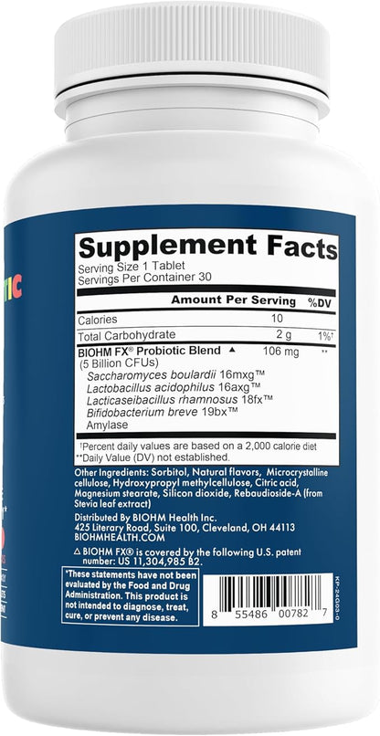 BIOHM Kids Probiotic Chewable Tablets - Delicious Berry Lemonade - 30 Servings - Vegan, Gluten Free, GMO Free, Dairy Free - One Month Supply, Ages 4+