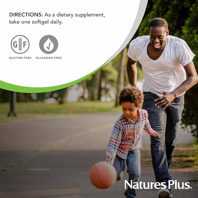Natures Plus Vitamin D3 (Cholecalciferol) - 5000 iu, 60 Softgels - Bone Health, Heart Health & Immune System Support Supplement, Bioavailable Active Form - Gluten-Free - 60 Servings