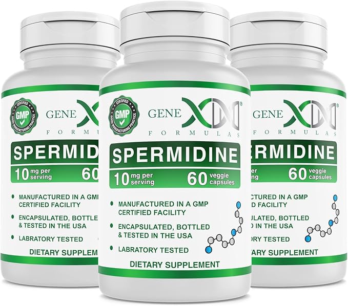 Genex Formulas 10mg Spermidine Supplement for Healthy Aging & Cell Renewal - Vegan, Non-GMO, Gluten-Free (3 Pack)