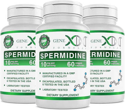 Genex Formulas 10mg Spermidine Supplement for Healthy Aging & Cell Renewal - Vegan, Non-GMO, Gluten-Free (3 Pack)