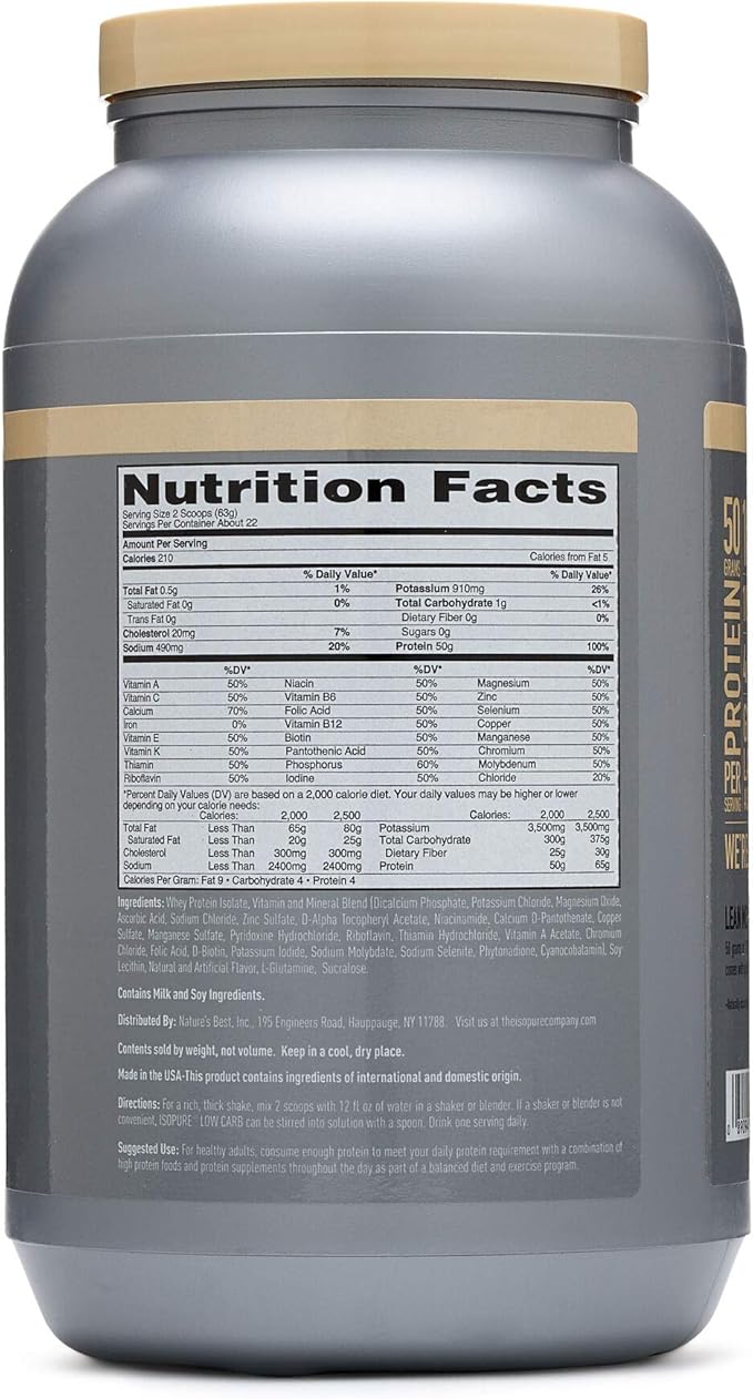 Isopure Protein Powder, Low Carb Whey Isolate with Vitamin C & Zinc for Immune Support, 25g Protein, Keto Friendly, Toasted Coconut, 42 Servings, 3 Pounds (Packaging May Vary)