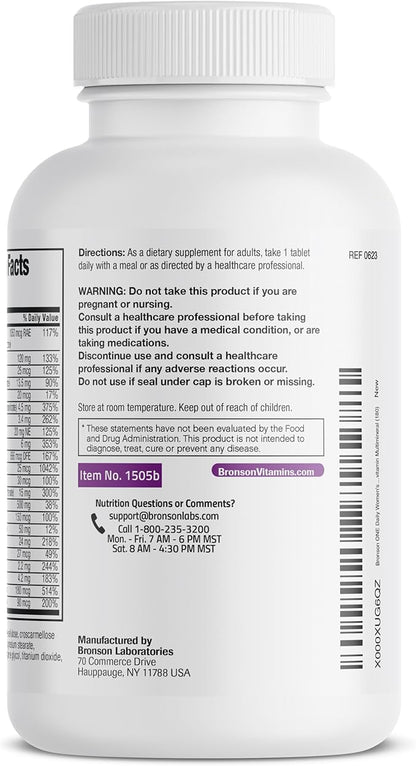Bronson ONE Daily Women’s 50+ Complete Multivitamin Multimineral, 180 Tablets