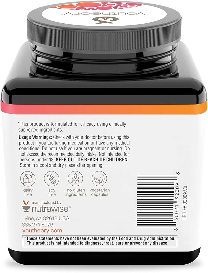 Youtheory Daily Fat Burner - Supports Body Composition & Metabolism - with Citrus Fruit Blend, Chromium & Cayenne Extract - Gluten, Soy & Dairy Free - 60 Vegetarian Capsules