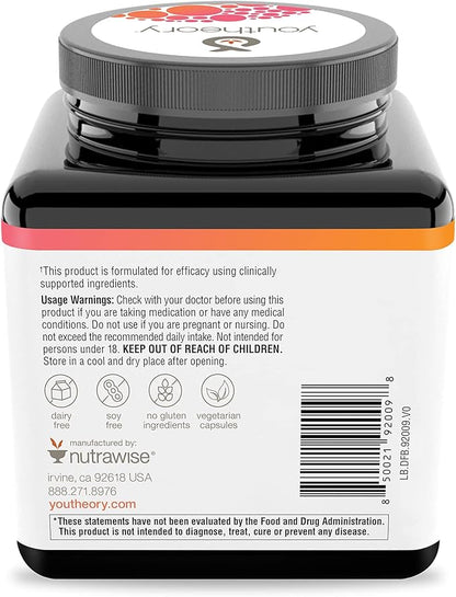 Youtheory Daily Fat Burner - Supports Body Composition & Metabolism - with Citrus Fruit Blend, Chromium & Cayenne Extract - Gluten, Soy & Dairy Free - 60 Vegetarian Capsules
