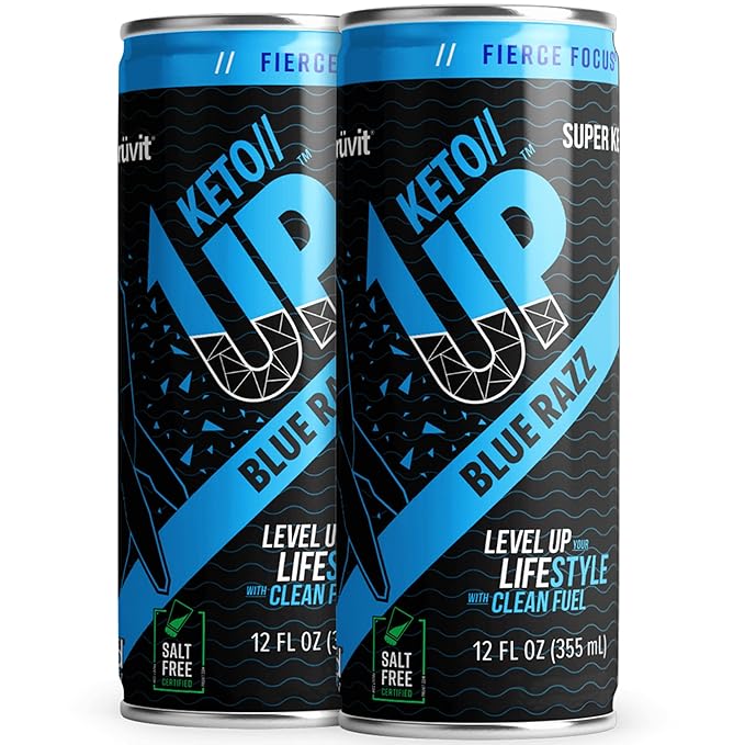 The Blue Razz Keto//Up® Drink – Ready-to-Drink Ketones for Focus for Men and Women - 12 pack