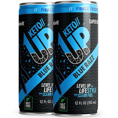 The Blue Razz Keto//Up® Drink – Ready-to-Drink Ketones for Focus for Men and Women - 12 pack