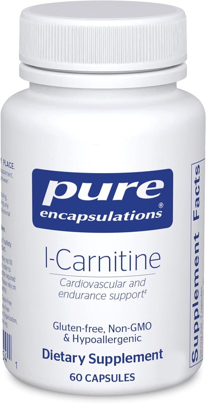 Pure Encapsulations L-Carnitine | Hypoallergenic Supplement for Cardiovascular and Endurance Support | 60 Capsules