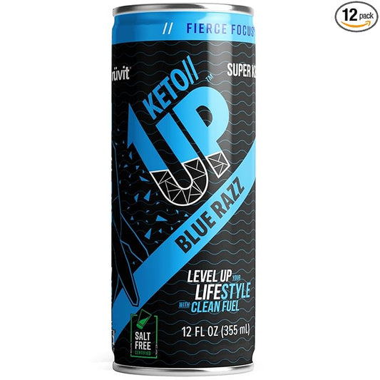 The Blue Razz Keto//Up® Drink – Ready-to-Drink Ketones for Focus for Men and Women - 12 pack