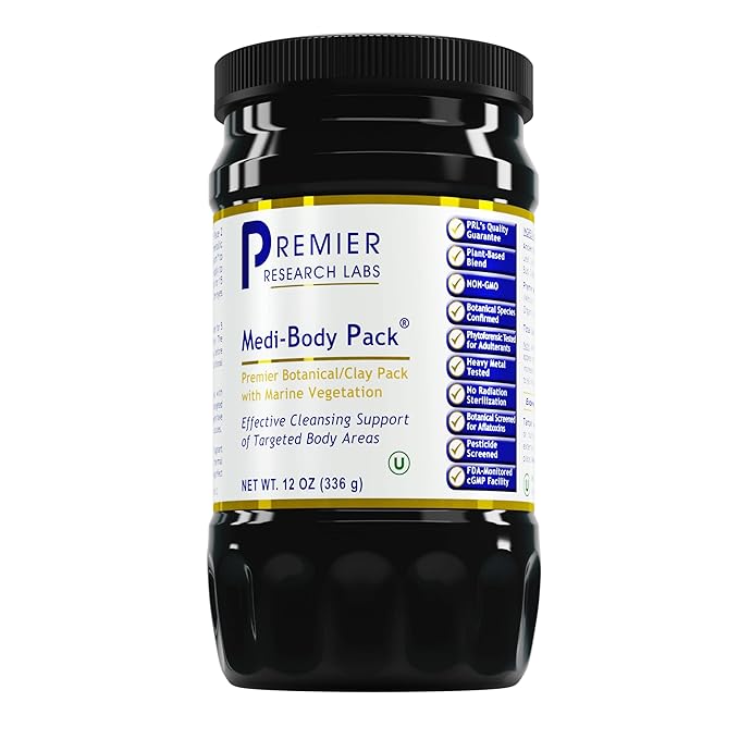 Premier Research Labs Medi-Body Pack - Bentonite Clay Powder, Calcium Bentonite Clay Mud Clay Mask with Added Botanicals, for Men & Women's Beauty, Use on Hair & Skin - 12 oz