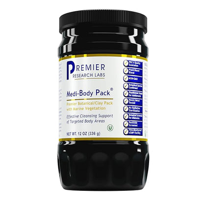 Premier Research Labs Medi-Body Pack - Bentonite Clay Powder, Calcium Bentonite Clay Mud Clay Mask with Added Botanicals, for Men & Women's Beauty, Use on Hair & Skin - 12 oz