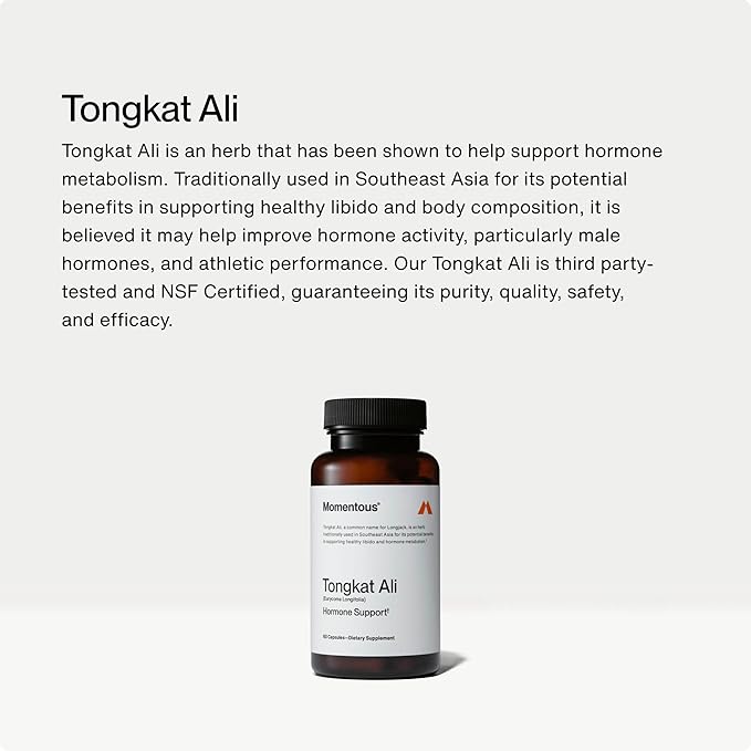 Momentous Tongkat Ali for Men and Women - Natural Performance Longjack Tongkat Ali Supplement for Health & Wellness - Hormone, Energy & Mood Support - Root Extract Powder, 30 Servings