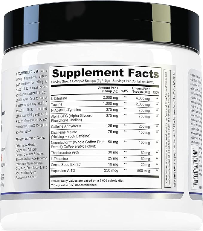 Prevail Pre Workout Powder with Nootropics: Pre Workout for Men and Women, Cutting Edge Energy and Focus Supplement with L Citrulline, Alpha GPC, L Tyrosine, Neurofactor | Rainbow Freeze, 40 SRV