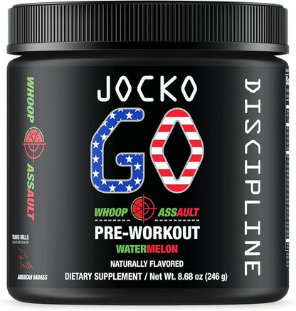 Jocko Fuel Pre Workout Powder with L-Citrulline, Nootropic & Caffeine for Endurance & Stamina - Keto, Sugar Free Blend for Distance Running, Cycling, Jiu Jitsu - 30 Servings (Watermelon)