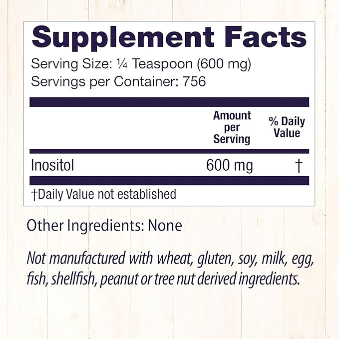 Healthy Origins Inositol Powder, 454 g - for Skin, Hair & Nail Health - Vitamin B8 Powder Supplement - Part of The B Complex Family - Vegan, Non-GMO & Gluten-Free Supplement - 16 Oz