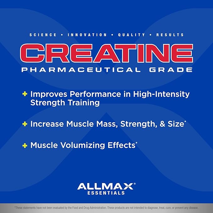 ALLMAX Essentials CREATINE - 100 g Powder - Improves Performance & Training Intensity - Vegan & Gluten Free - 20 Servings
