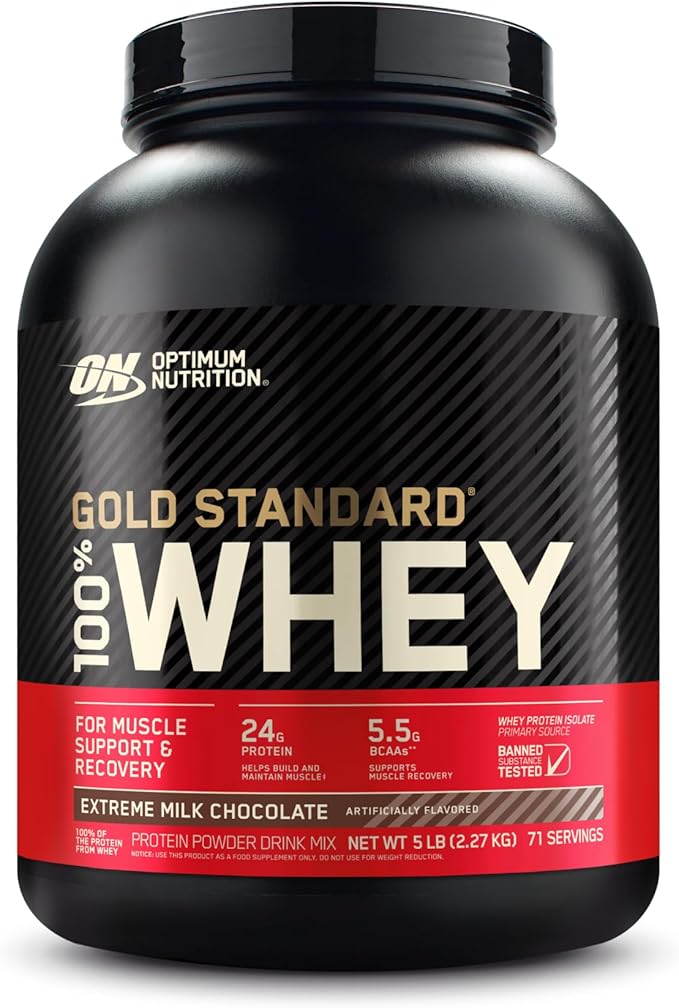 Optimum Nutrition Gold Standard 100% Whey Protein Powder, Extreme Milk Chocolate, 5 Pound (Packaging May Vary)