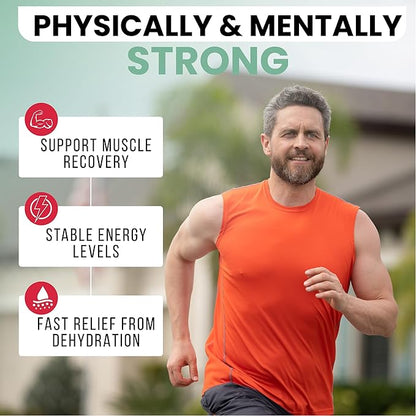 Electrolytes Powder Plus (50 Servings) Green Tea Ginseng Electrolyte Powder Keto, Sugar Free, Pink Himalayan Salt,1000mg Potassium,120mg Calcium,120mg Magnesium, Hydration Powder