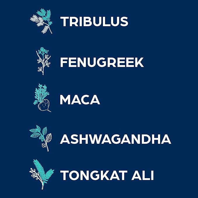 PS Rise & Shine Premium Horny Goat Weed Supplement with Tribulus, Fenugreek, Maca, Ashwagandha, and Tongkat Ali - Supports Men's Energy, Vitality and Endurance (60 Capsules)