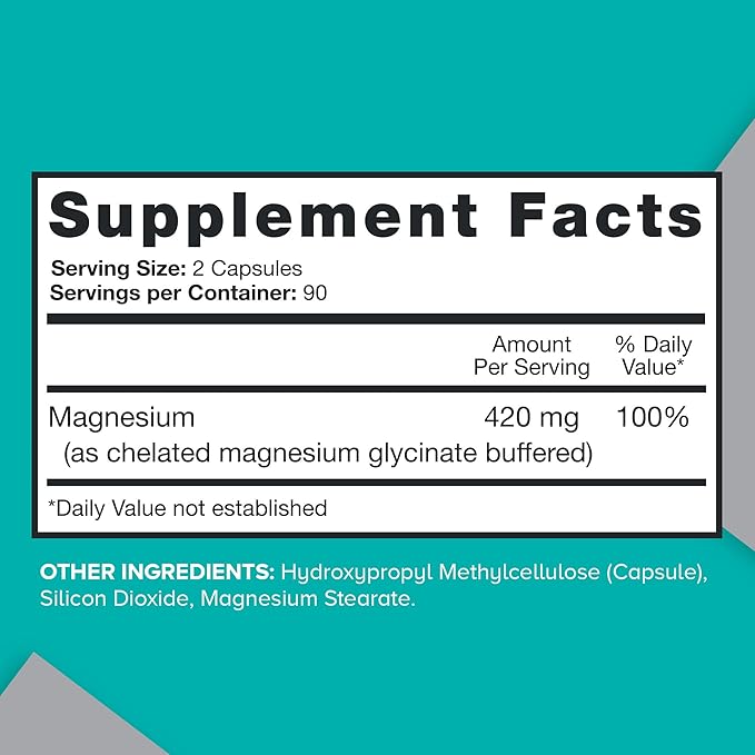 Qunol Magnesium Capsules 420mg, 100% DV, High Absorption Magnesium Supplement, Extra Strength, Bone and Muscle Health Supplement, 180 Count