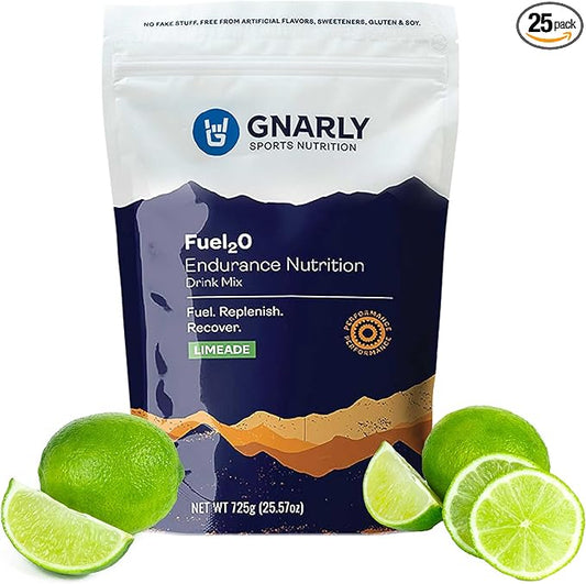 Gnarly Nutrition Fuel20 Electrolyte Powder - Fuel 2O Endurance Nutrition, NSF Sport Certified, Electrolyte Solution, Fuel, Replenishment, and Recovery - Limeade, 25.57Oz
