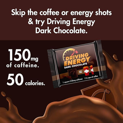 – Caffeinated Chocolate Energy Boost – Perfect for Helping Stay Awake While Working, Driving, Sports, and Work With No Crash – 50 Count