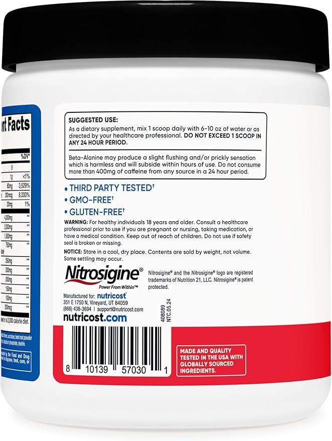 Nutricost Pre-Workout Complex Powder (30 Servings, Fruit Punch) - with Beta-Alanine, Taurine & Amino Acids